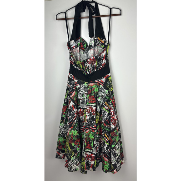 Hell Bunny Vixen Rockabilly B Movie Horror 50's Dress Monster Halloween Party XS - Picture 5 of 16